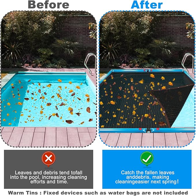 20 x 40FT Pool Leaf Net Cover - Leaf Netting for Inground and Above Ground Rectangle Swimming Pools Fine Mesh Pool Screen, Sunshade