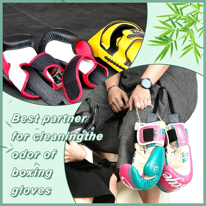 Timgle 2 Pcs Boxing Glove Deodorize Boxing Gear Odor Eliminator Bamboo Charcoal Deodorizer Boxing Glove Hockey Bowling Odor Eliminator Moisture Absorbing Sports Equipment for Bags Sports Gear