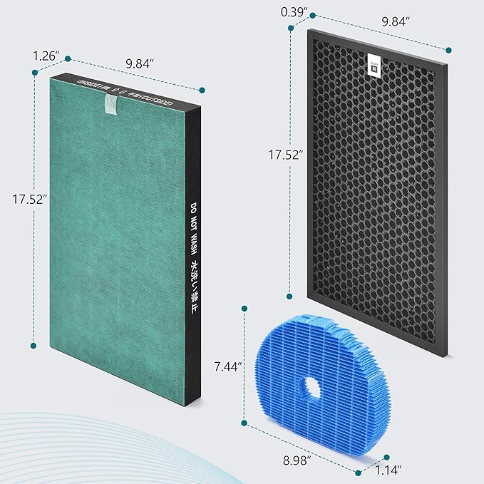 2 Pcs True HEPA KC860U Replacement Filter Compatible with KC860U Sharp Air Pur-ifier Model KC-860U, Premium True HEPA Filter for Sharp KC 860U, Part Number FZ-C150HFU