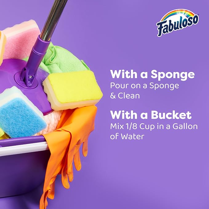 Fabuloso 2X Multi-Purpose Cleaner, No Rinse Floor Cleaner, Long-Lasting Freshness, Lavender Scent, 169 fl oz