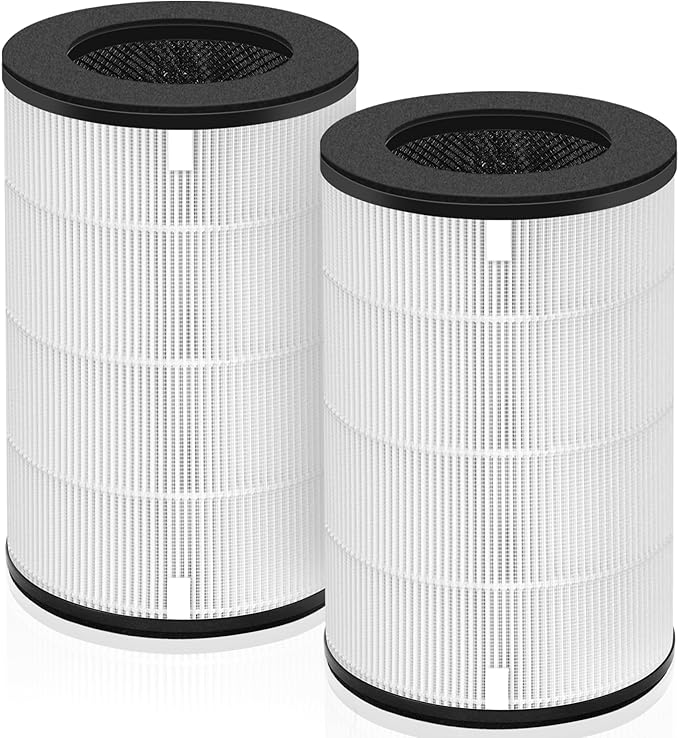 AP-T30 AP-PET35 Replacement Filter for HoMedics TotalClean Air Purifier AP-T30FL AP-T30WT AP-PET35FL AP-PET35-WT, 360° Filtration 5 Layers 3 in 1 H13 True HEPA Filter, 2 Pack