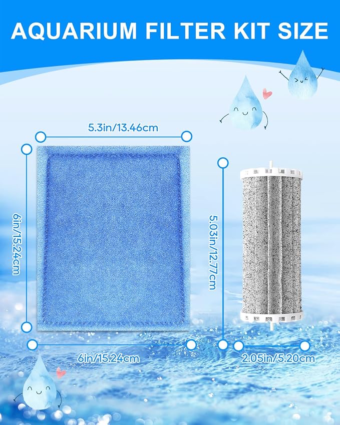 2+2 Pack Rite-Size C Aquarium Filters with Bio Wheel Aquarium Filter Compatible with Marineland Filter Penguin 200/200B/350/350B, Fish Tank Filters Replacement Kit