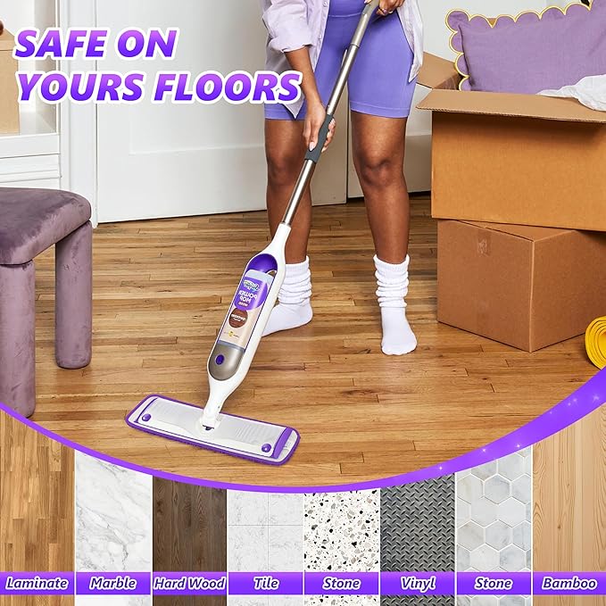 Microfiber Spray Floor Mops with 10 Mop Pads for Floors Cleaning
