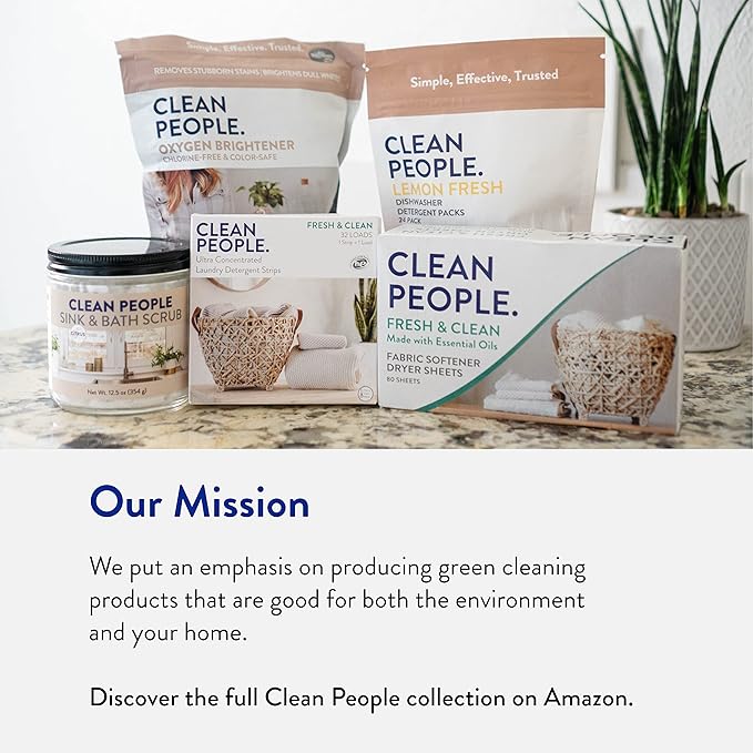 Clean People Ultra Concentrated Laundry Detergent Strips Fragrance Free & 100% New Zealand Wool Dryer Balls - 3 Pack - Plant-Based, Eco Friendly Laundry Detergent 96ct & Dryer Balls 3 Pack