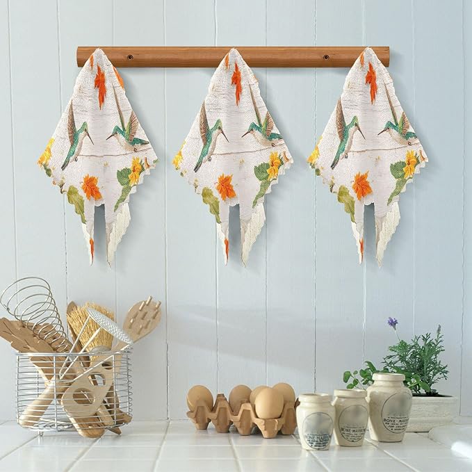 Sunflower Pumpkin Hummingbird Kitchen Towels Dish Cloths Set of 6 Microfiber Cleaning Cloths for Cars Super Absorbent Machine