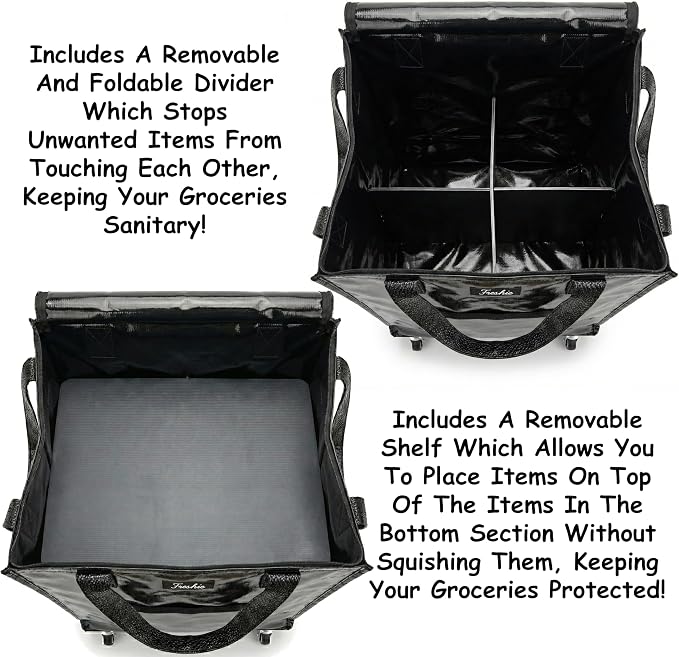 FRESHIE Insulated Food Delivery Bag with Cup Holders Drink Carriers Premium XXL, Great for Beverages, Grocery, Catering, DoorDash, Uber Eats, PostMates
