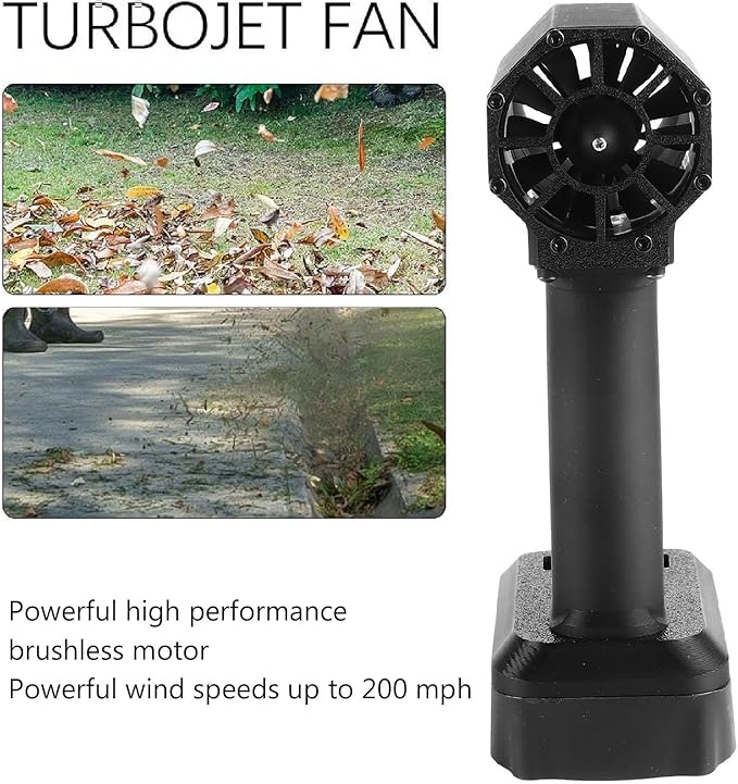 Electric Jet Dry Blower, PETG 150000RPM High Speed Turbofan Brushless Motor Air Duster, 1.36KG Powerful Thrust, Portable Handheld Electric Cordless Air Blower for Car Cleaning