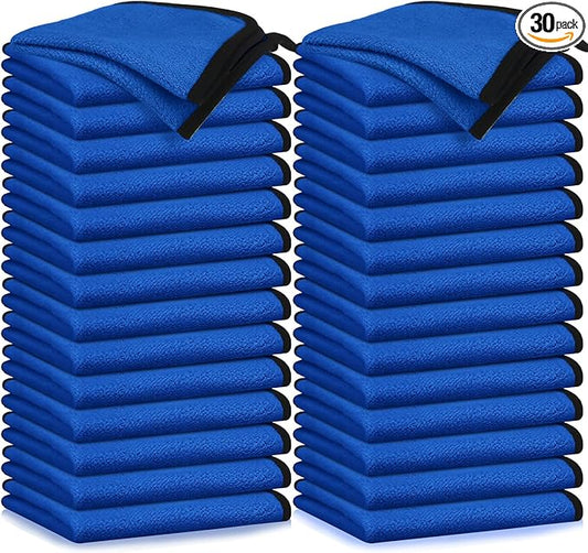 Tallew 40 Pcs Microfiber Towels:16"x16" Microfiber Drying Towels Bulk Micro Fiber Car Cleaning Cloth for Cars Drying Washing Polishing Office Windows Cleaning Household Supplies (Blue)