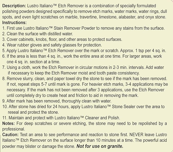 Lustro Italiano Etch Remover, 8 Ounce