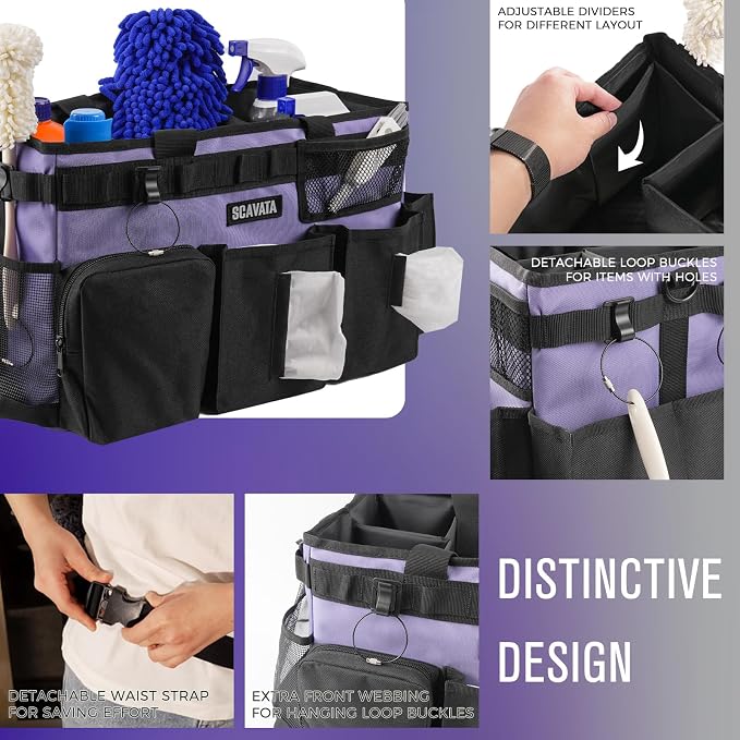 2 Pack Cleaning Caddy Bag (Blue & Purple)