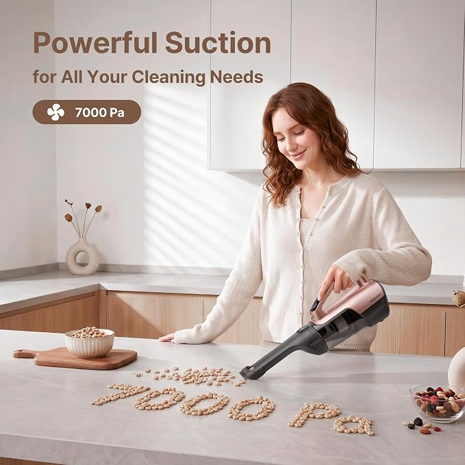 Shop-Vac S2 12V Handheld Vacuum Cordless, Rotatable Nozzle, Dual-Speed Powerful Portable Car Vacuum Rechargeable, Wall-Mounted Lightweight Hand Vacuum for Home & Car, LED, HEPA Filter, Champagne Gold