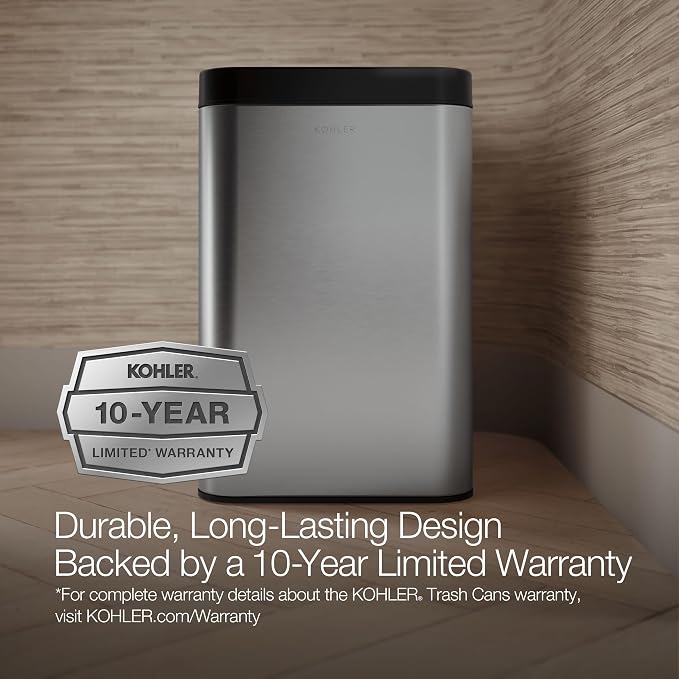 Kohler K-31315-ST 22-Liter Dual-Bin Open-Top Trash Can, Stainless Steel