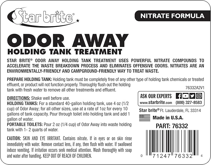 Star brite Odor Away Holding Tank Treatment - Nitrate Formula