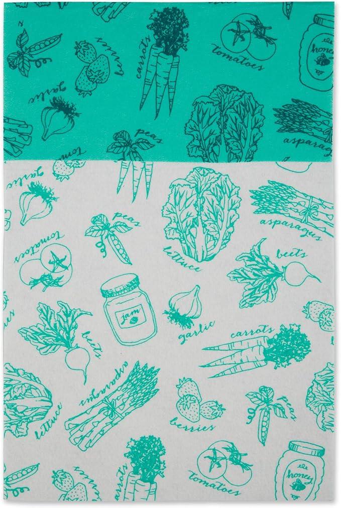 DII Fridge Liner Collection Non-Adhesive, Cut to Fit, Aqua Market, 12x24, 6 Piece