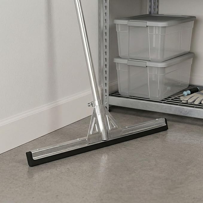 Restaurantware-SQUEEGEE ONLY: Clean Tek Professional 21.75 Inch Floor Squeegee, 1 Broom With Double Rubber Blade - Handle Sold Separately, Heavy-Duty, Steel Wiper For Concrete Floor