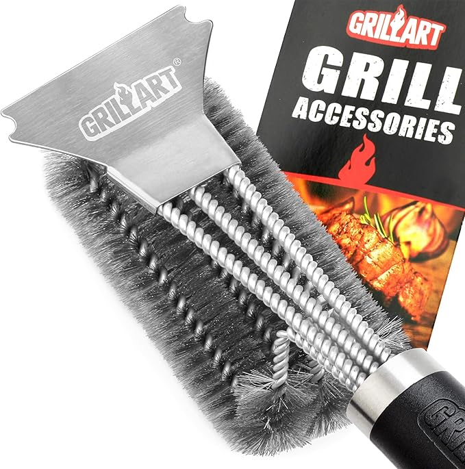 GRILLART 3PCS Grill Tools Bundle with Fast Clean Grill Brush
