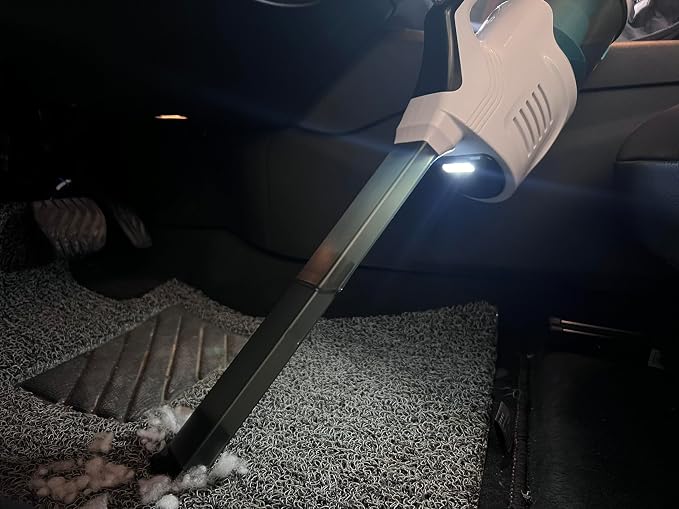 Handheld Vacuum Cordless Vacuum Cleaner for Pet Hair & Car, 8000Pa Powerful Suction, Portable Car Vacuum with LED Light, 25 Min Runtime & 600ML Dustbin