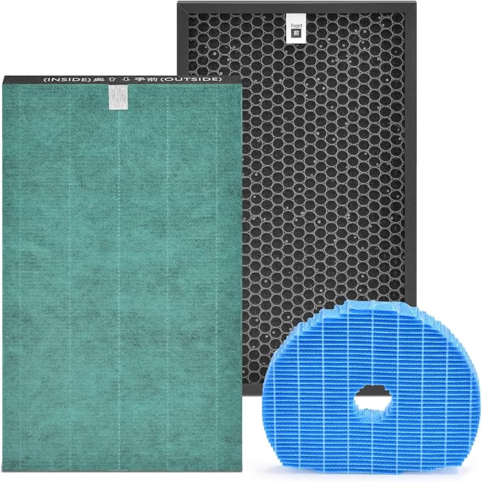 Filter Compatible with Sharp KC-860U KC860U Air Purifier, H13 True HEPA Filter & Carbon Filter & Humidifier Filter, FZC150HFU FZ-C150DFU FZ-C100MFU, 1-Set