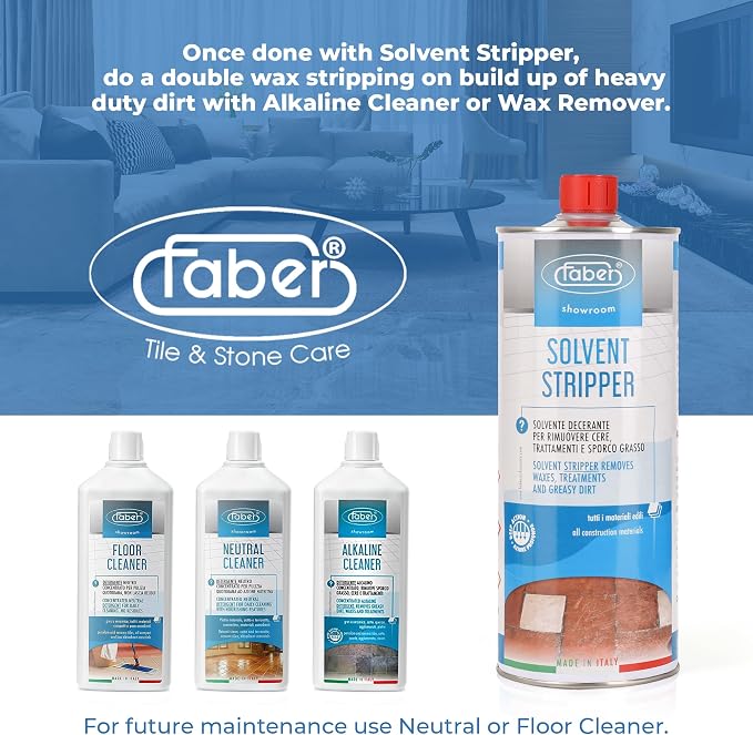 FABER Floor Stripper For Tile & Stone Quick Instant Removal Of Stubborn Dirt & Grease Stains On Tiles, Surfaces & floors. Best Solvent Based Wax Remover & Deep Cleaner For Home & Commercial Use
