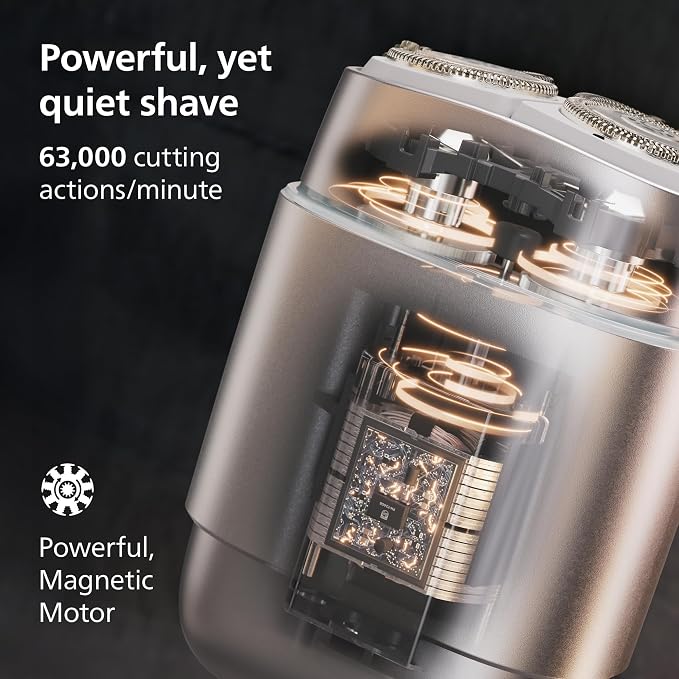 Philips Norelco Shaver 600 Series - Compact Electric Shaver, Lift & Cut System, SteelPrecision Blades, 4D Flex Heads, Wet & Dry Shave, Travel Case, Model S693/94
