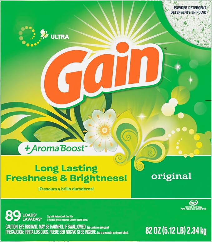 Gain Powder Laundry Detergent, Original Scent, 89 Loads, 82 OZ