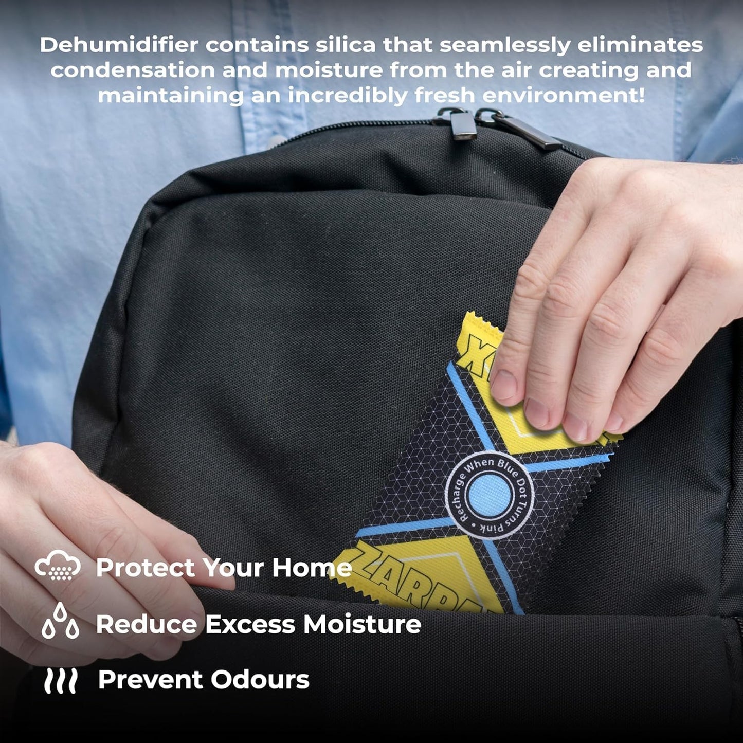 125g Rechargeable Desiccant Packs Dehumidifier Bag - 2 Pack - Moisture Absorbers For Safes, Car, Bathroom, Storage, Garage - Moisture Remover Eliminates Humidity - Reusable Desiccant Bags