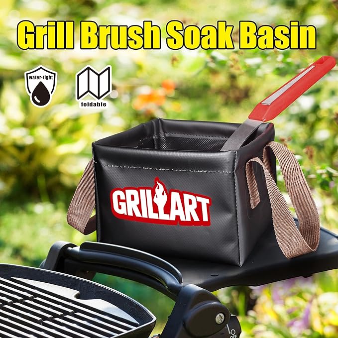 GRILLART Grill Brush Bristle Free & Water Soak Tank (Bundle)