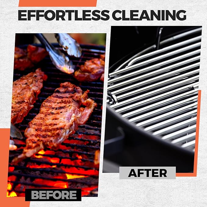 Nuogo 4 Pcs Grill Brush and Scraper 15.8'' Outdoor Stainless Steel Cleaning BBQ Accessories Grill Brush Ideal Gift for Men