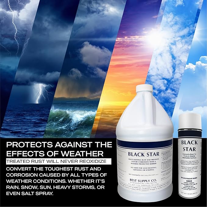 BLACK STAR Rust Converter - Converts Rust on Any Steel Surface – 2 Aerosol Spray Cans