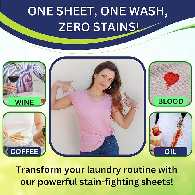 Laundry Detergent Sheets (64 Loads, Fresh Scent), Eco-Friendly Washer Sheets Detergent, Plastic-Free Travel Laundry Soap, 32 Strips