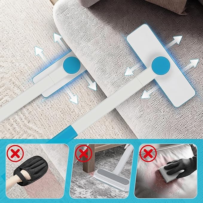 Pet Hair Removal Tool - Pet Hair Remover for Cat & Dog Hair Cleaning, Carpet Rake for Fabric Furniture, Pet Carpet Cleaner Come with Adhesive Hook Convenient to Hang & Store, an Ideal for Pets Owners