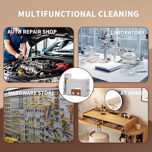 SOUTH BASE Ultrasonic Cleaner,37L 720W Stainless Steel Sonic Cleaner with Cleaning Basket,Timer&Heater,Encoded Ultrasonic Cleaning Machine for Gun,Motorcycle Engine,Carburetor Parts,Chain