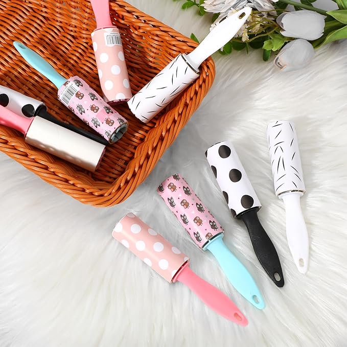 40 Pcs Mini Lint Roller for Travel, Small Lint Roller Travel Size with 30 Sheets Each, Compact & Portable for Pet Hair, Clothes, Furniture, Car Interior, 5.9 x 1.18 inches