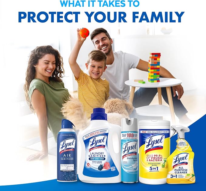 LYSOL Disinfecting Wipes, All Purpose Cleaner, Multi-Surface Antibacterial Cleaning Wipes, Household Cleaning Supplies, Dorm Essentials, Lemon & Lime Blossom Scent, 80 ct. (4 Pack)