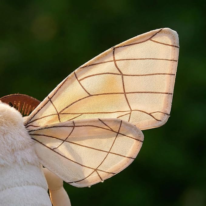 Silk Moth Plush Toy - Lifelike Silk Moth Stuffed Animals 11in, Realistic Soft Big Wings Moth Toys, Simulation Butterfly Plushie Model Toy, Unique Plush Collection for Kids
