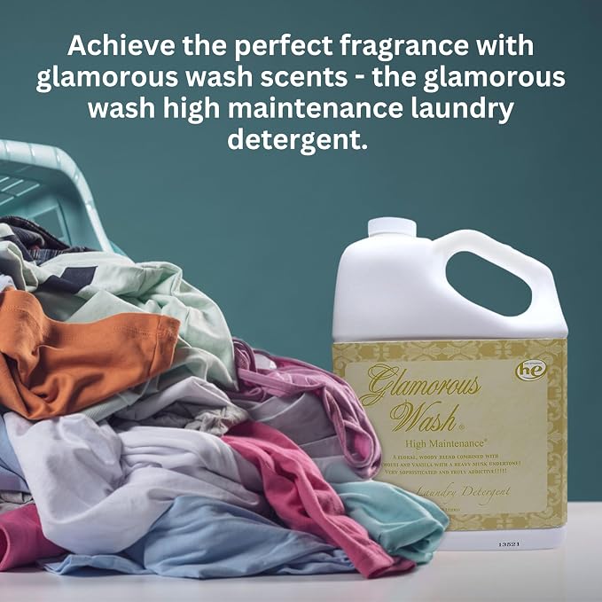 Worldwide Nutrition Bundle Compatible with Tyler Candle Company Glamorous Wash High Maintenance Scent Fine Laundry Liquid Detergent - Hand and Machine Washable - 1 Gal (3.78 L) Container with Keychain