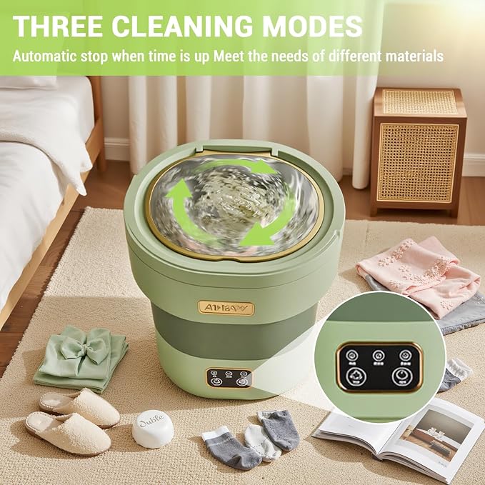 Portable Washing Machine, Mini Washer 12L Upgraded Large Capacity Foldable Washer Deep Cleaning of Underwear Baby Clothes and Other Small Clothes for Apartments Dormitories Hotels