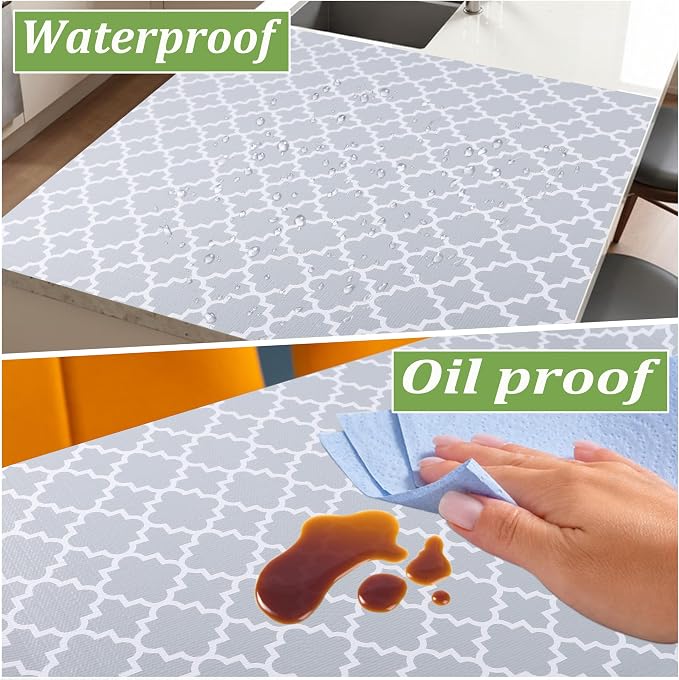 Shelf Liners for Kitchen Cabinets 18 Inch Wide X 20 Ft Non Adhesive Cabinet Drawer Liner Non Slip Waterproof Shelves Mat for Refrigerator Closet Cupboard Pantry Kitchen Bathroom