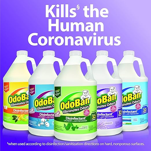 OdoBan Disinfectant Concentrate and Odor Eliminator, Made in the USA, Cotton Breeze Scent, 4 Gallons