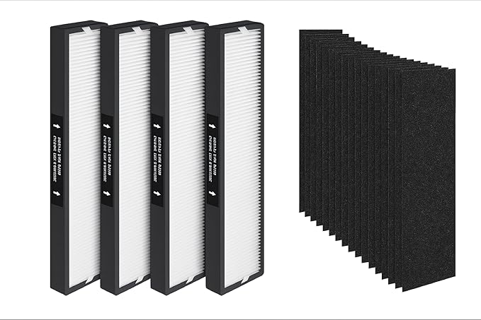 Nispira 4-Set 182550 Filter Replacement Compatible with Bionaire BAP536UV-U Holmes HAP537UV / 2141139 Air Purifier, 4 HEPA 16 Pre Filters