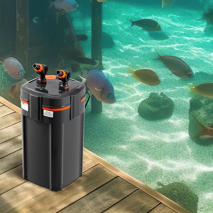 VEVOR Aquarium Filter 396GPH, 5-Stage Canister Filter 125-200 Gallon, Ultra-Quiet Internal Aquarium Filter with UV Protection, Submersible Power Filter with Multiple Function for Fish Tanks, 20W