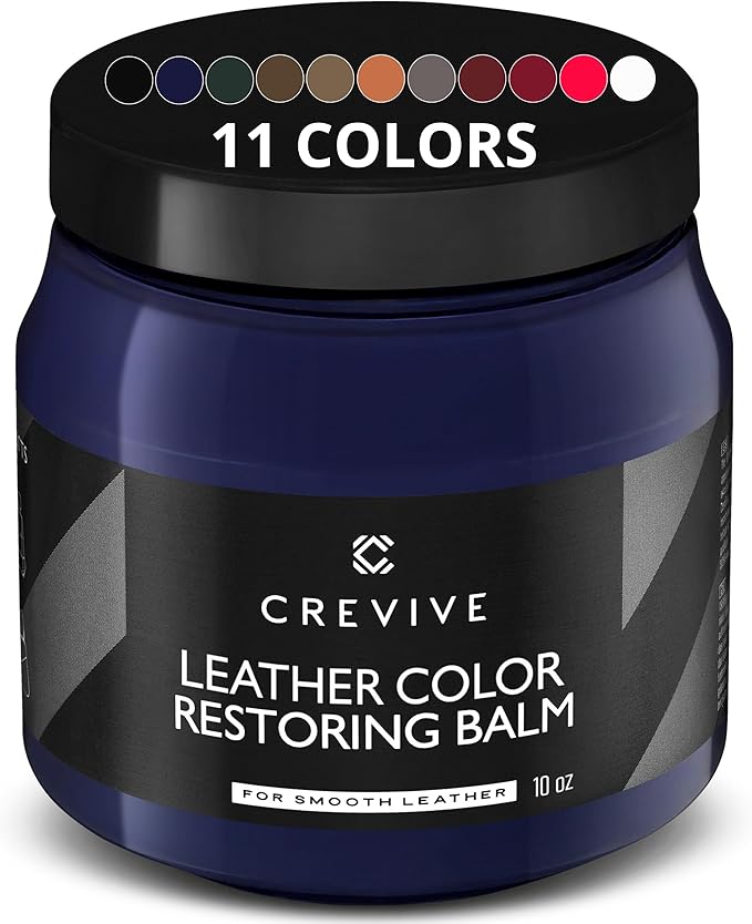 Leather Recoloring Balm Navy Blue 10 oz - Leather Color Restorer - Leather Restorer for Couches - Leather Balm Navy Blue