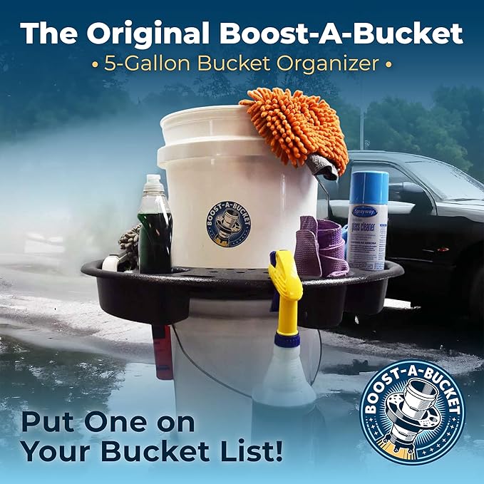 5 Gallon Car Wash Bucket Organizer Car Detailing Caddy - Cart Holds Spray Bottles, Auto Cleaning Supplies & Car Washing Tools and Accessories - Buckets & Dolly Sold Separately