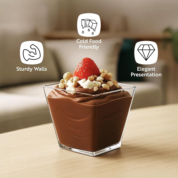 Restaurantware 8 Ounce Large Kova Cups 20 Disposable Dessert Tumbler - Lids Sold Separately Sturdy Seagreen Plastic Appetizer Cups For Mousse Layered Cakes At Catered Events
