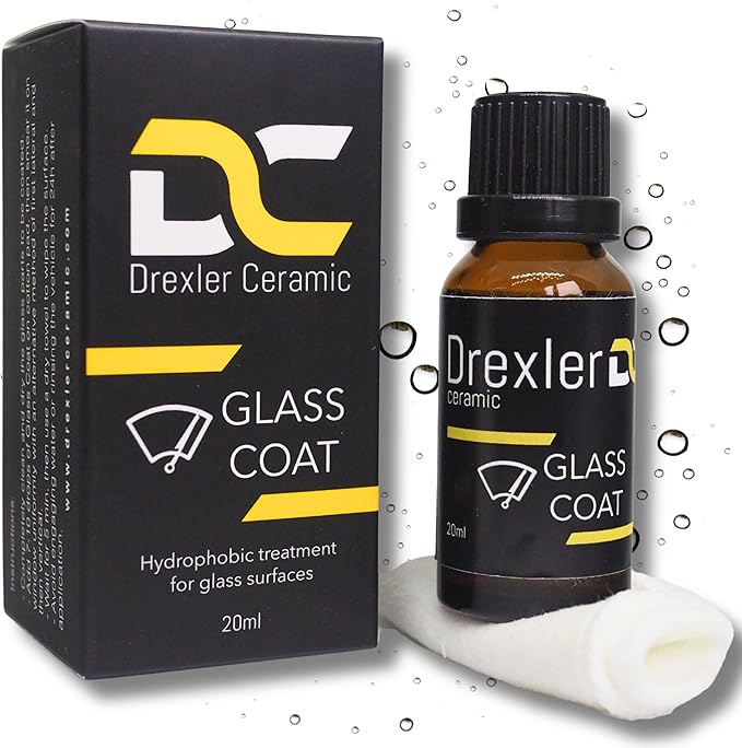 Glass Coating 20ml – Hydrophobic Ceramic Coat for Windshields & Windows | Water Repellent Protection for Glass Parts | Enhanced Visibility, Spotless Finish, Long-Lasting Shine