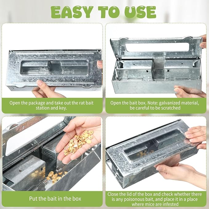 Qualirey 2 Pack Multi Catch Mice Trap Clear Top Humanized Mouse Trap Rodent for Indoor Outdoor Rat Control Pet and Security (4.5 Inch,Silver)