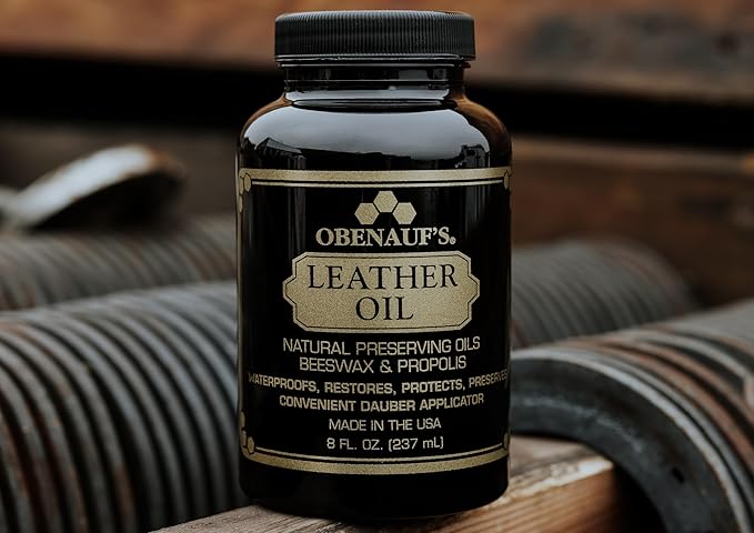 Obenauf's Leather Care Essentials Kit - 4oz Heavy Duty Leather Preservative - 8oz Leather Oil Leather Conditioner - 8oz Cleanit Leather Cleaner - Horsehair Brush - Cleaning Cloth