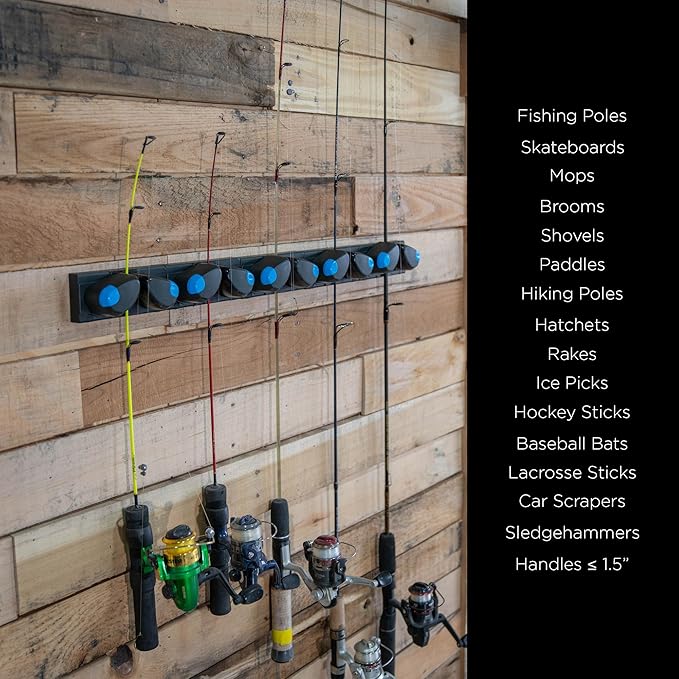 Gravity Grabber Mini – Compact Wall Rack for Tools & Sports Gear | Secure, Non-Slip Storage | Fits Handles up to 1.5 in | Garage Organization | Tool Storage Rack | Sports Equipment Organizer | 2 Pck