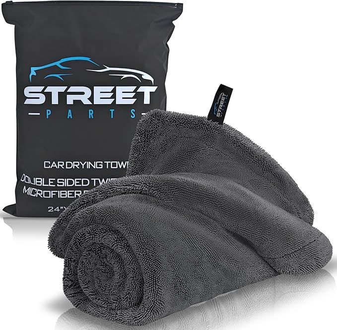 Car Drying Towel 24"x36" 1400GSM Edgeless Microfiber Towel, Ultra-Absorbent Auto Detailing Towel with Twisted-Loop Fiber Design, Streak Free, Lint Free Drying for Cars, SUVs, & Trucks