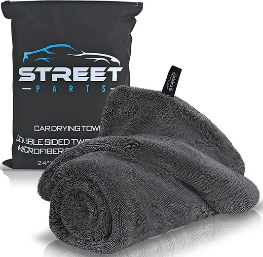 Car Drying Towel 24"x36" 1400GSM Edgeless Microfiber Towel, Ultra-Absorbent Auto Detailing Towel with Twisted-Loop Fiber Design, Streak Free, Lint Free Drying for Cars, SUVs, & Trucks